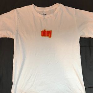 White/Orange Obey Tee